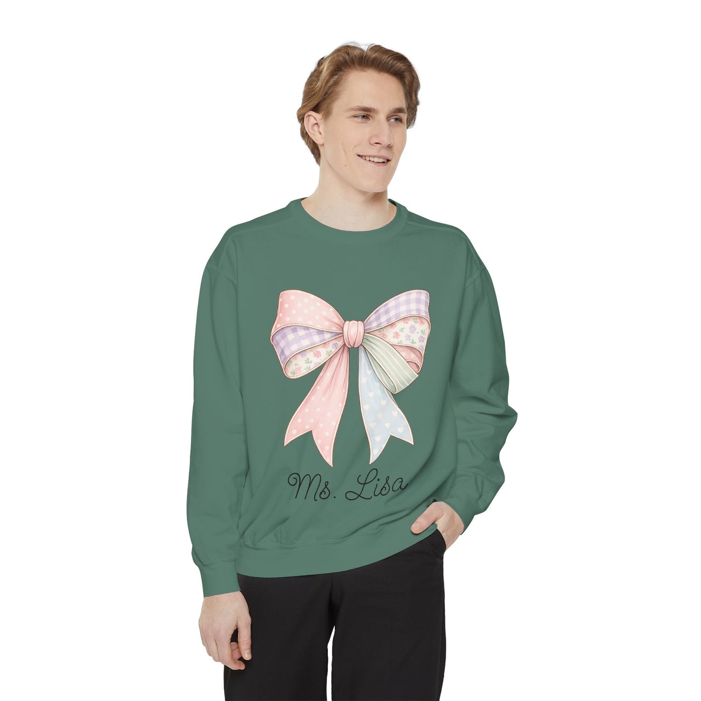 Personalized Teacher Sweatshirt — Pastel Bow (ADD NAME TO ORDER<3)
