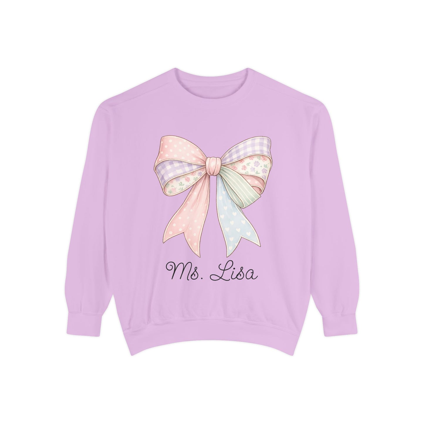 Personalized Teacher Sweatshirt — Pastel Bow (ADD NAME TO ORDER<3)
