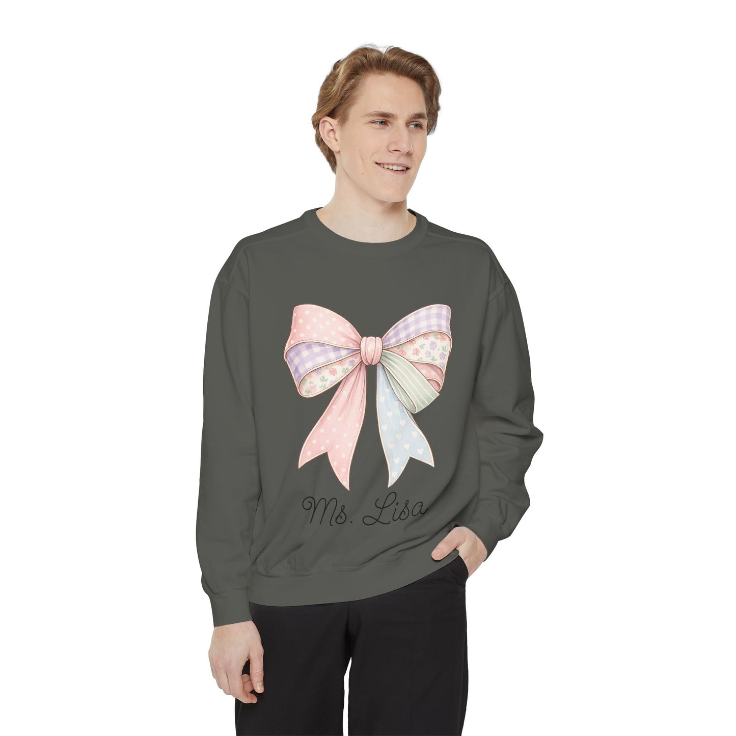 Personalized Teacher Sweatshirt — Pastel Bow (ADD NAME TO ORDER<3)