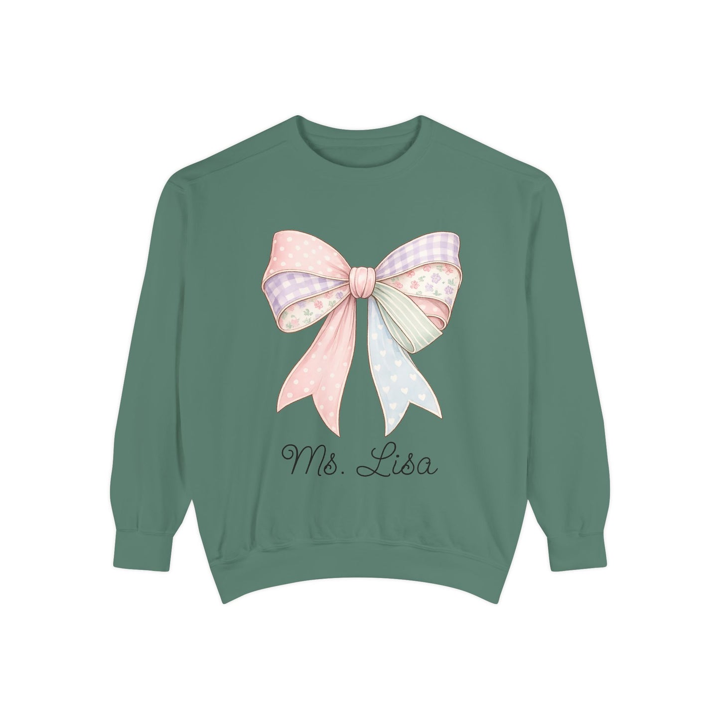 Personalized Teacher Sweatshirt — Pastel Bow (ADD NAME TO ORDER<3)