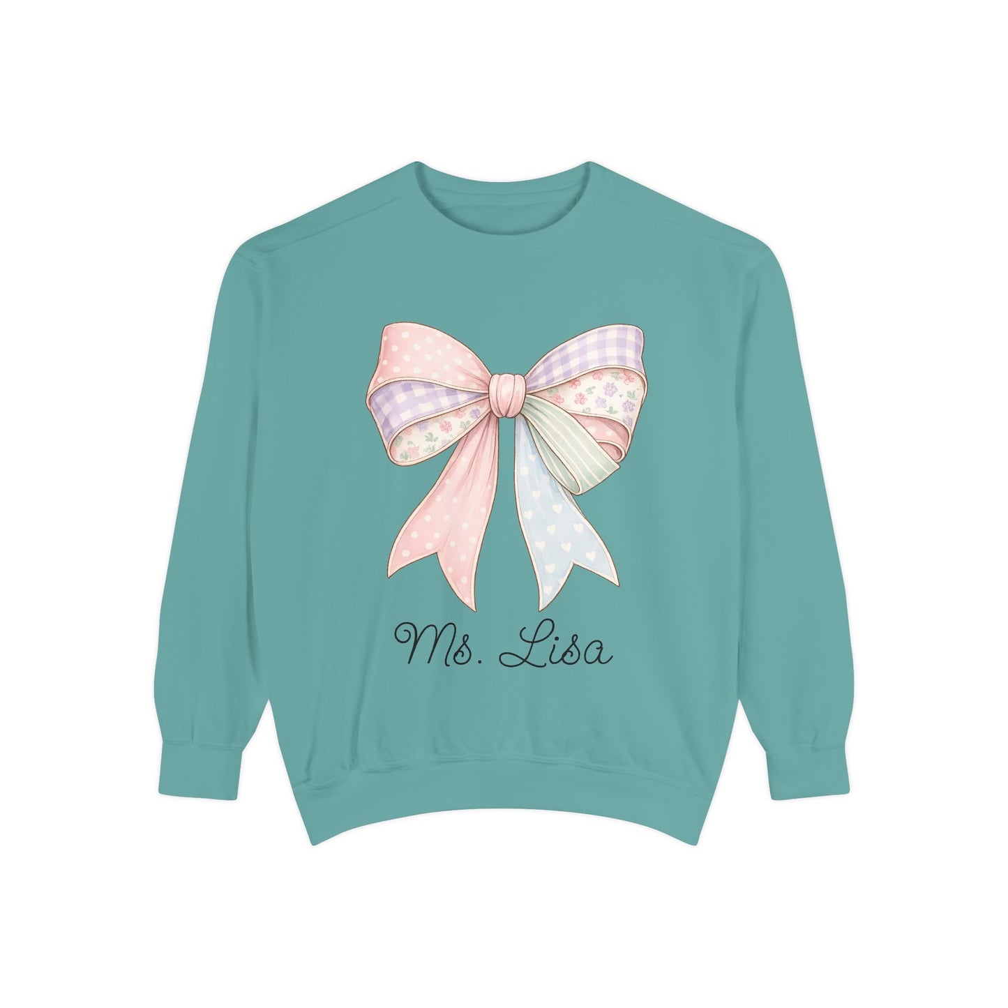 Personalized Teacher Sweatshirt — Pastel Bow (ADD NAME TO ORDER<3)