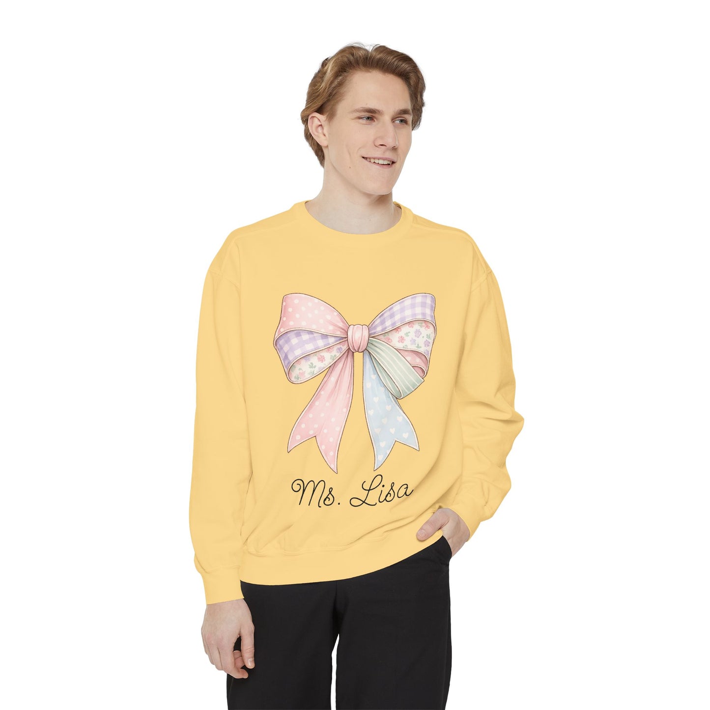 Personalized Teacher Sweatshirt — Pastel Bow (ADD NAME TO ORDER<3)