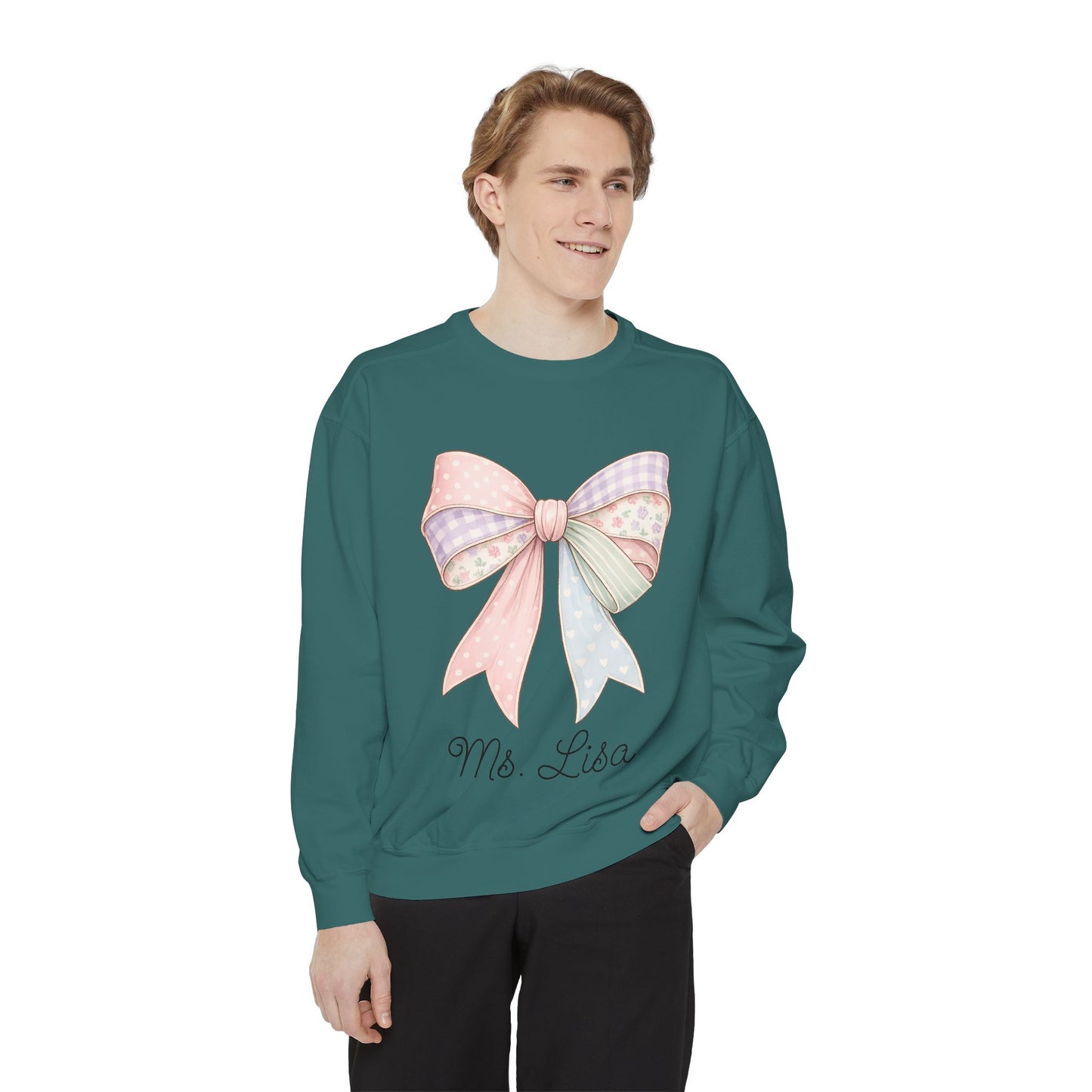 Personalized Teacher Sweatshirt — Pastel Bow (ADD NAME TO ORDER<3)