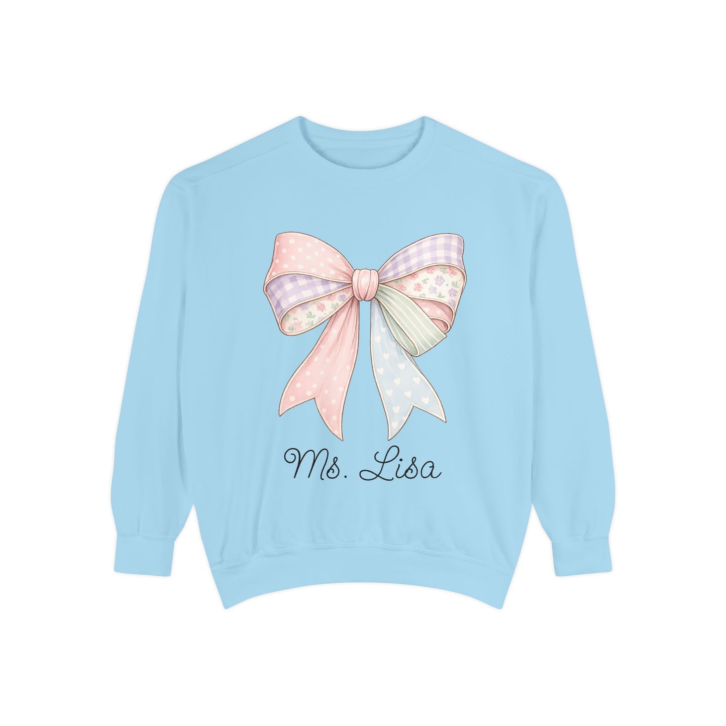 Personalized Teacher Sweatshirt — Pastel Bow (ADD NAME TO ORDER<3)