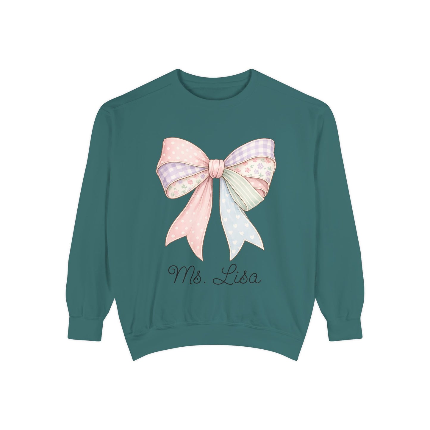 Personalized Teacher Sweatshirt — Pastel Bow (ADD NAME TO ORDER<3)