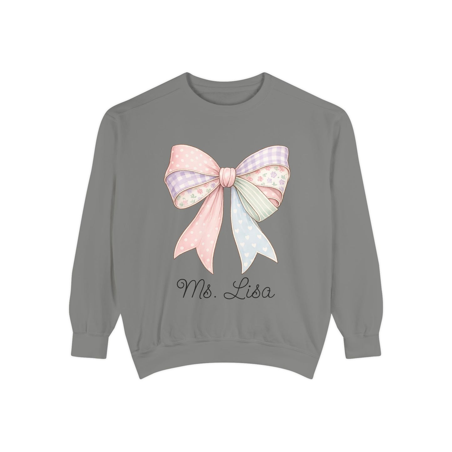 Personalized Teacher Sweatshirt — Pastel Bow (ADD NAME TO ORDER<3)
