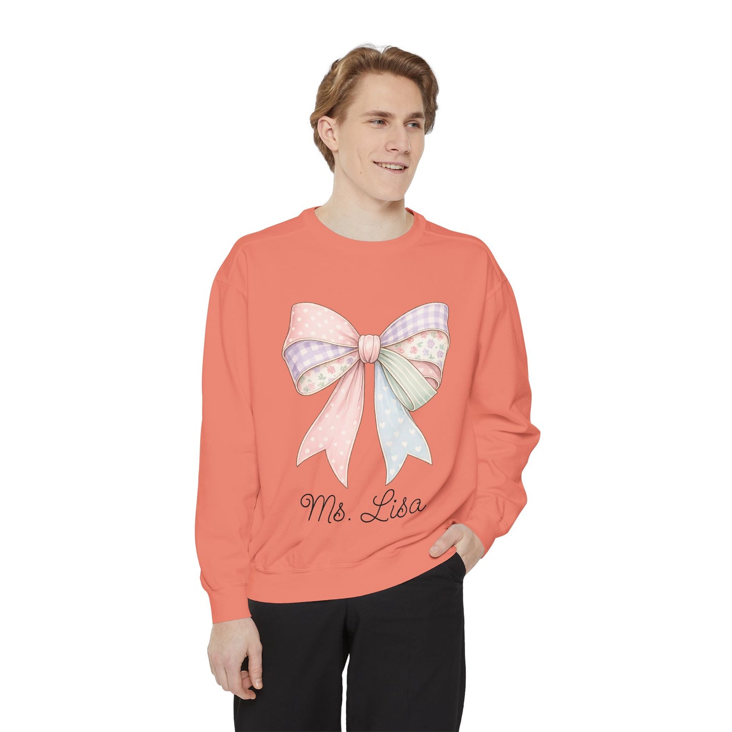 Personalized Teacher Sweatshirt — Pastel Bow (ADD NAME TO ORDER<3)