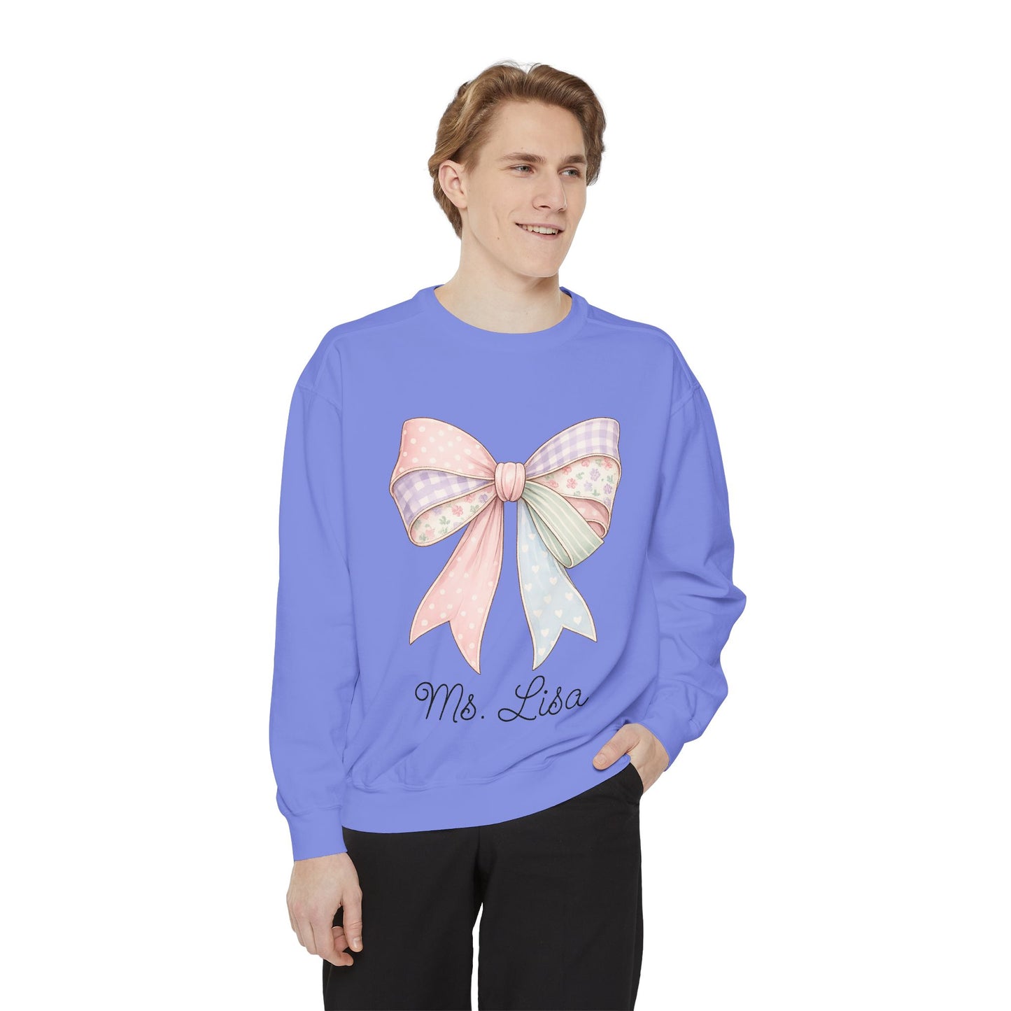 Personalized Teacher Sweatshirt — Pastel Bow (ADD NAME TO ORDER<3)