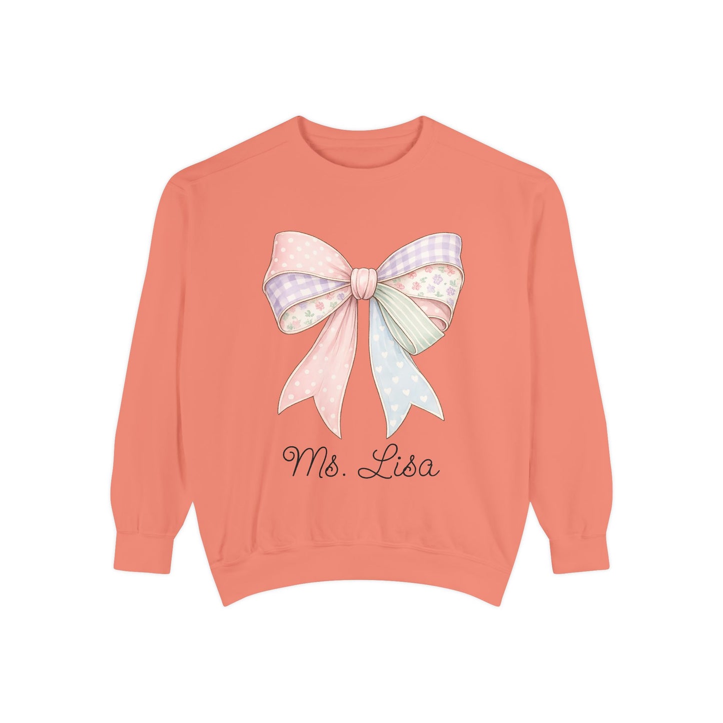 Personalized Teacher Sweatshirt — Pastel Bow (ADD NAME TO ORDER<3)