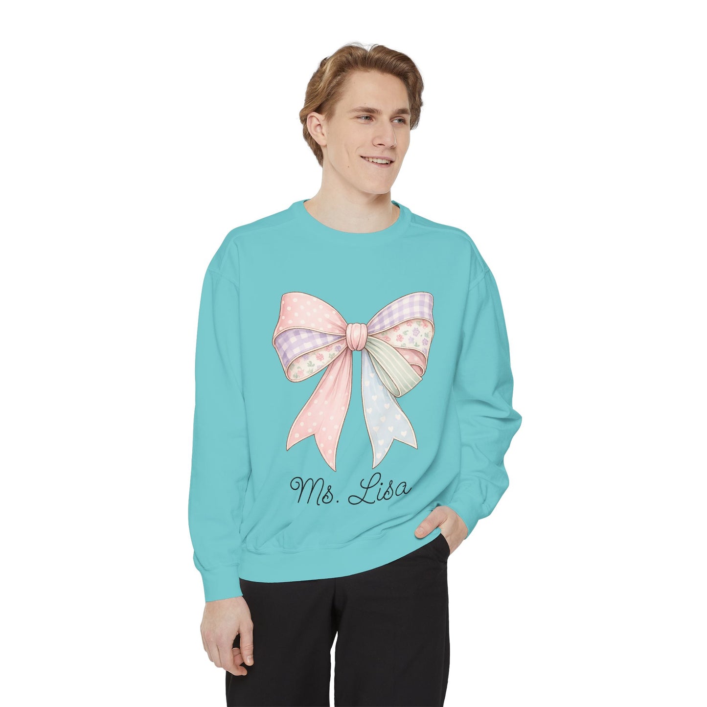 Personalized Teacher Sweatshirt — Pastel Bow (ADD NAME TO ORDER<3)