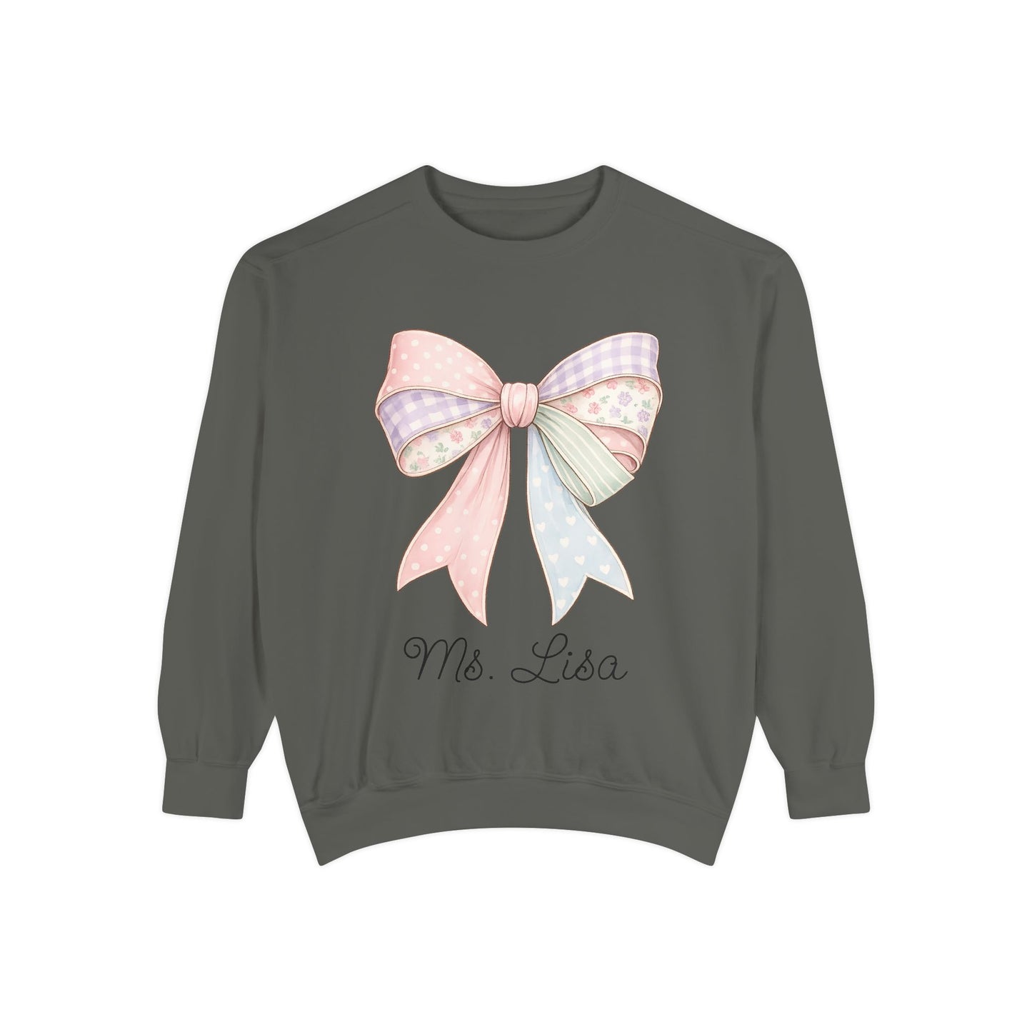 Personalized Teacher Sweatshirt — Pastel Bow (ADD NAME TO ORDER<3)