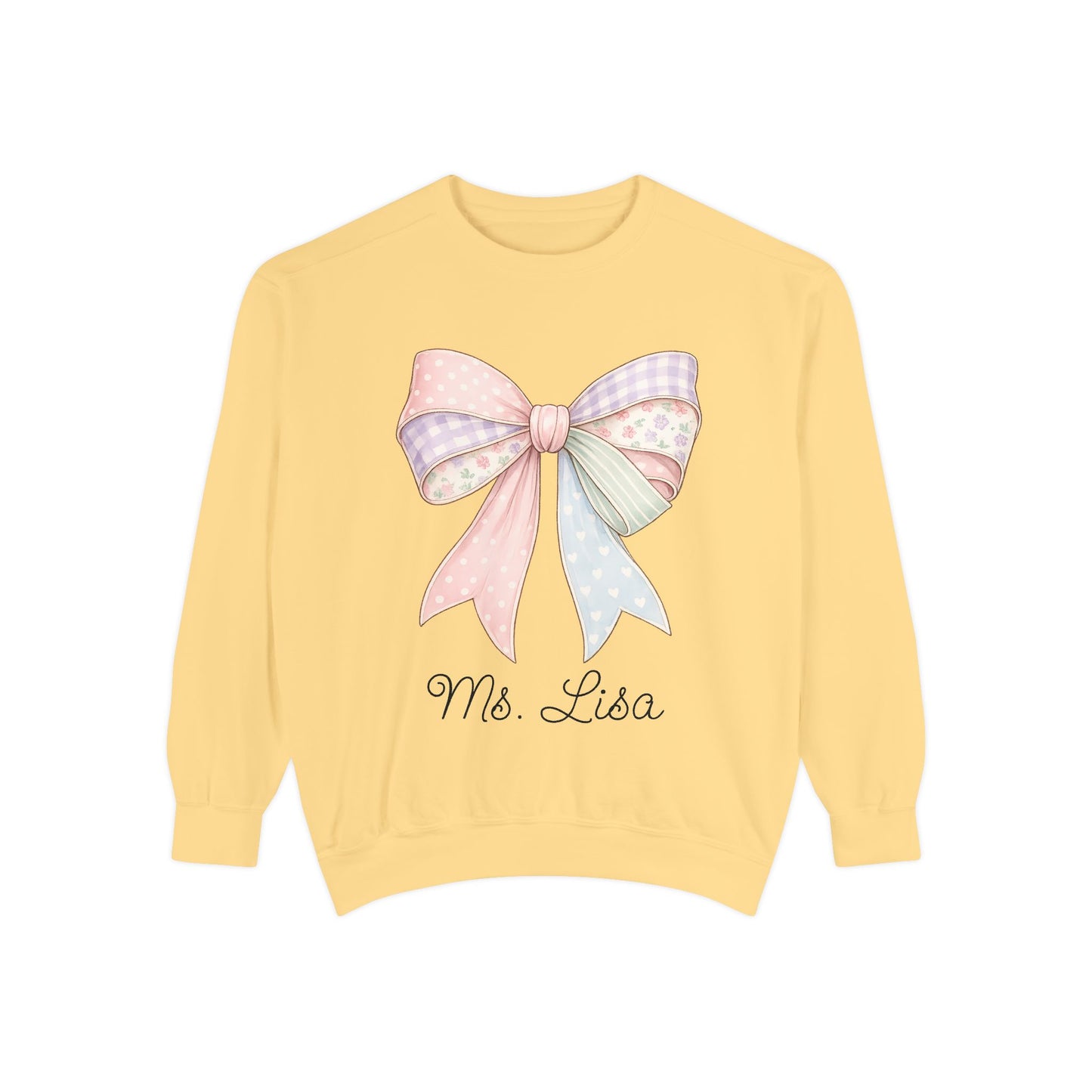Personalized Teacher Sweatshirt — Pastel Bow (ADD NAME TO ORDER<3)