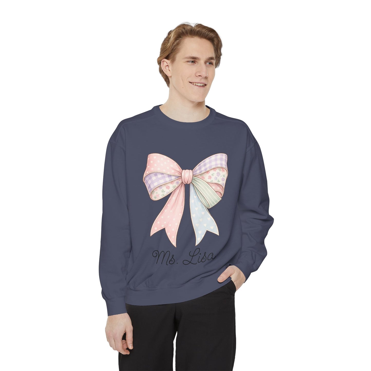 Personalized Teacher Sweatshirt — Pastel Bow (ADD NAME TO ORDER<3)