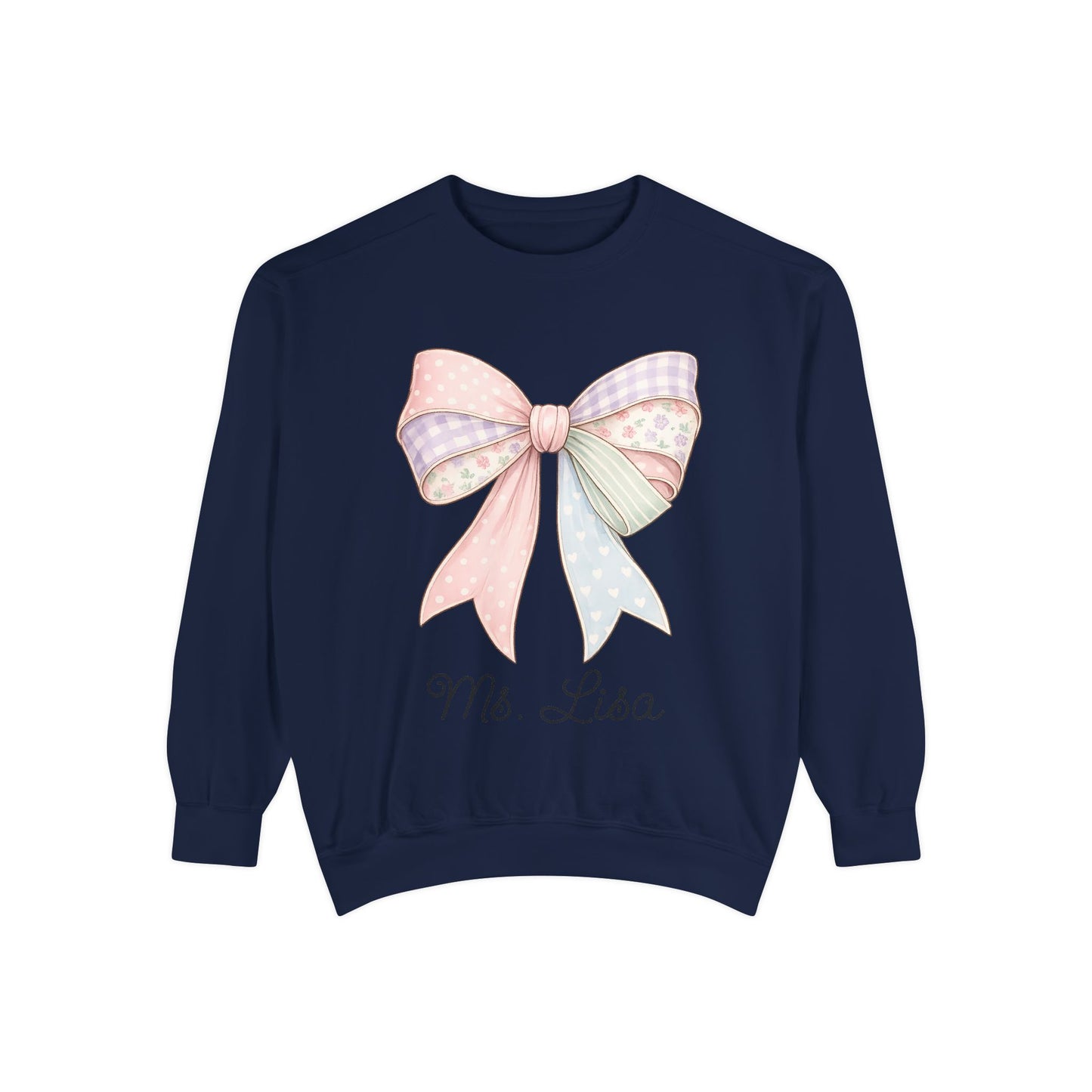 Personalized Teacher Sweatshirt — Pastel Bow (ADD NAME TO ORDER<3)