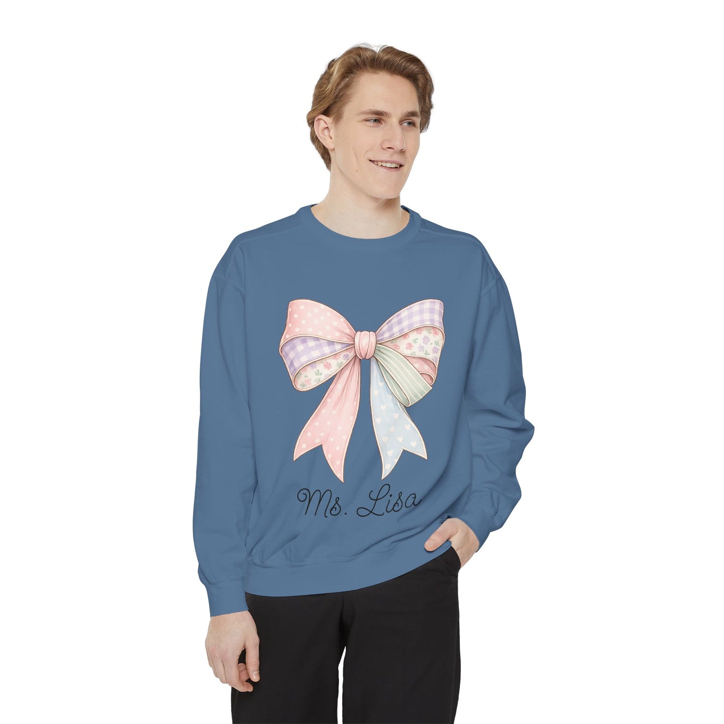 Personalized Teacher Sweatshirt — Pastel Bow (ADD NAME TO ORDER<3)