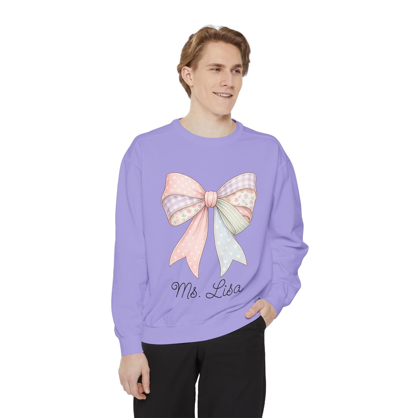 Personalized Teacher Sweatshirt — Pastel Bow (ADD NAME TO ORDER<3)