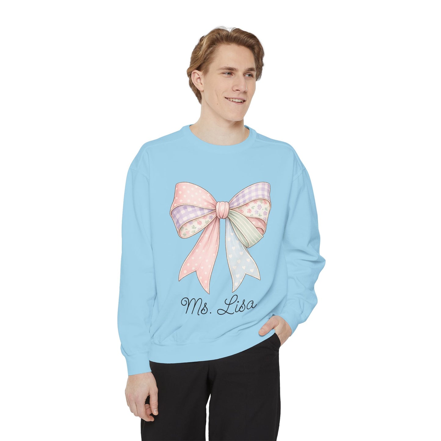 Personalized Teacher Sweatshirt — Pastel Bow (ADD NAME TO ORDER<3)