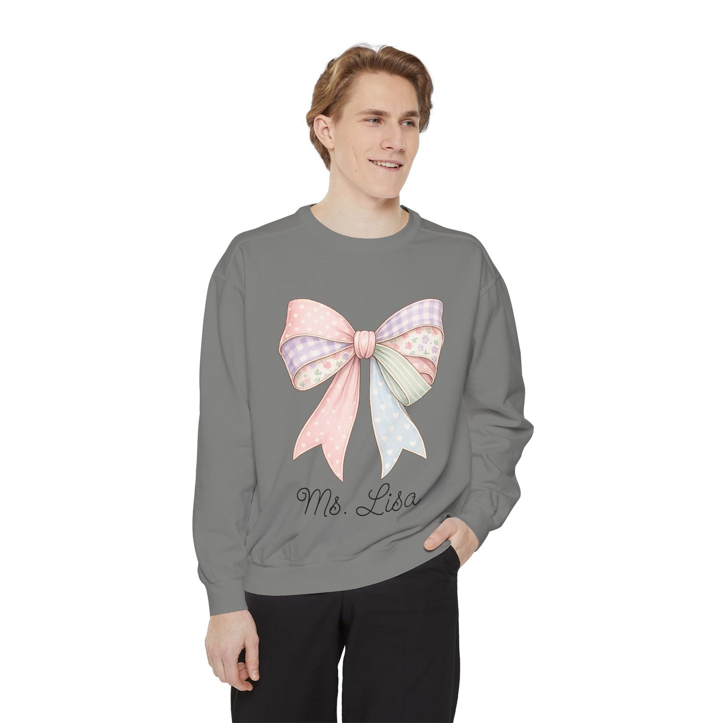 Personalized Teacher Sweatshirt — Pastel Bow (ADD NAME TO ORDER<3)
