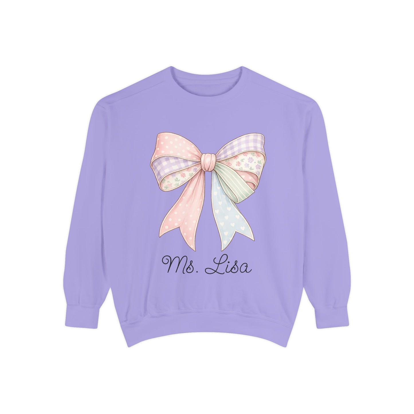 Personalized Teacher Sweatshirt — Pastel Bow (ADD NAME TO ORDER<3)