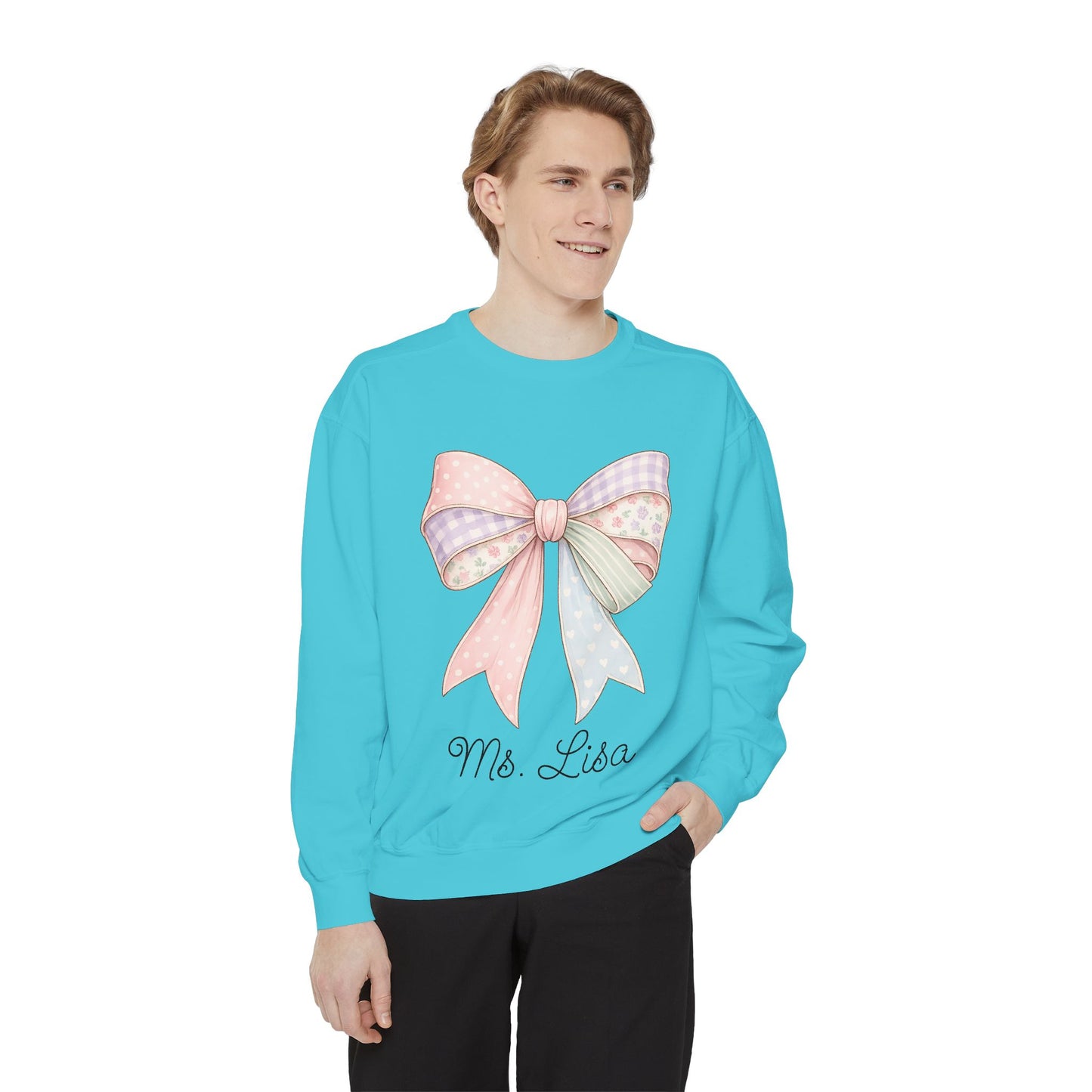 Personalized Teacher Sweatshirt — Pastel Bow (ADD NAME TO ORDER<3)