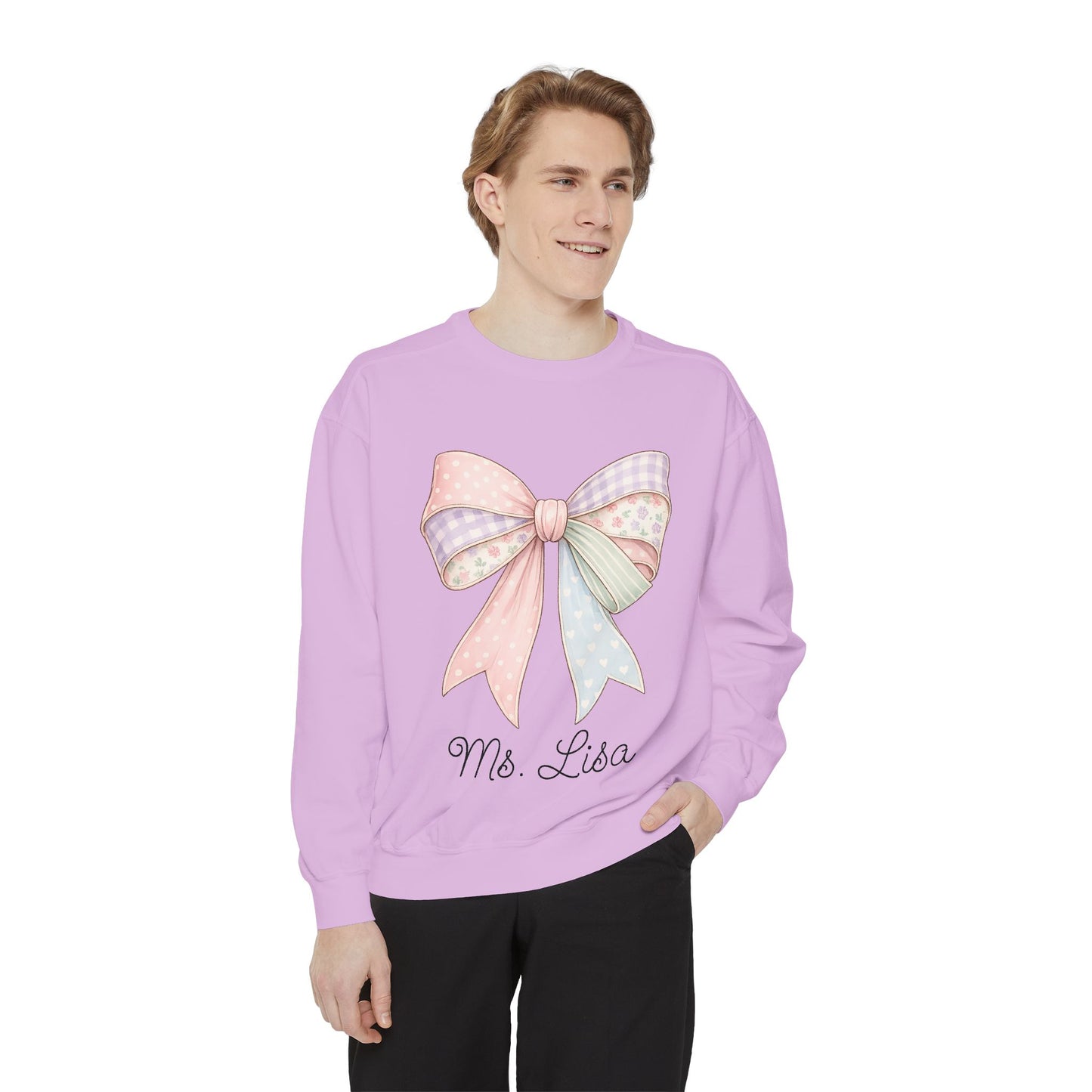 Personalized Teacher Sweatshirt — Pastel Bow (ADD NAME TO ORDER<3)
