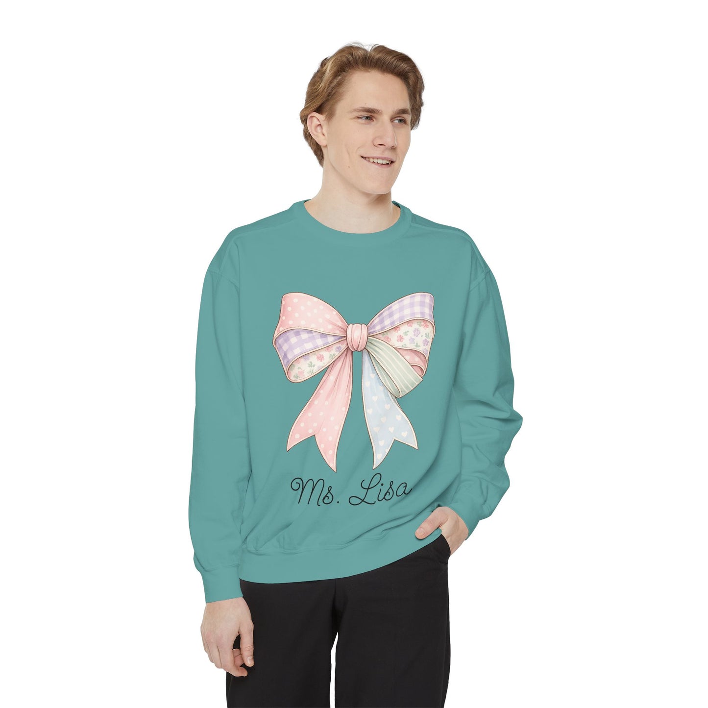 Personalized Teacher Sweatshirt — Pastel Bow (ADD NAME TO ORDER<3)